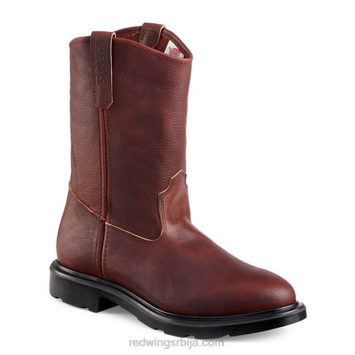 браон DHPH82 Red Wing Ворк - стиле 1105 суперсоле мушке 11-инчне чизме на вучење са меким прстима