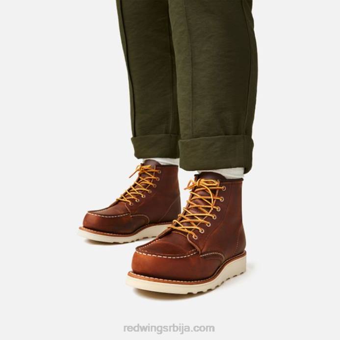 бакар DHPH189 Red Wing Херитаге - стиле 3353 6-инчне класичне моц женске кратке чизме од старе коже