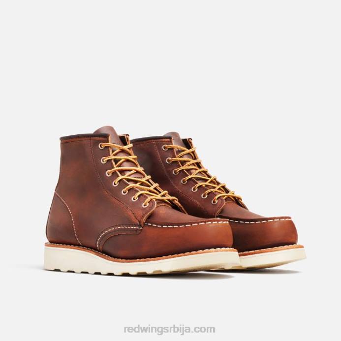 бакар DHPH189 Red Wing Херитаге - стиле 3353 6-инчне класичне моц женске кратке чизме од старе коже