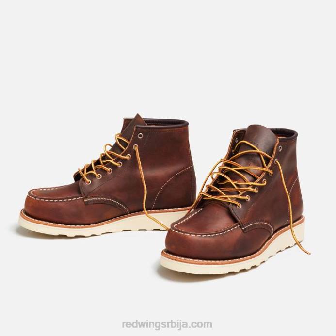 бакар DHPH189 Red Wing Херитаге - стиле 3353 6-инчне класичне моц женске кратке чизме од старе коже