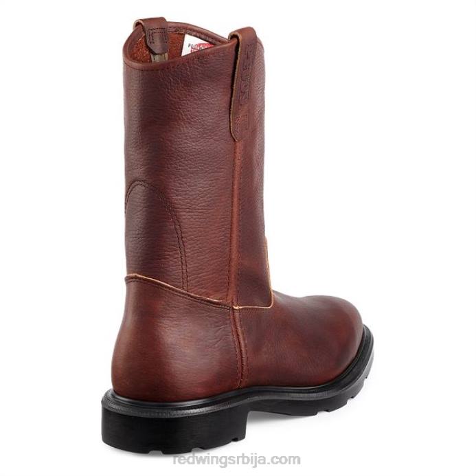 браон DHPH82 Red Wing Ворк - стиле 1105 суперсоле мушке 11-инчне чизме на вучење са меким прстима