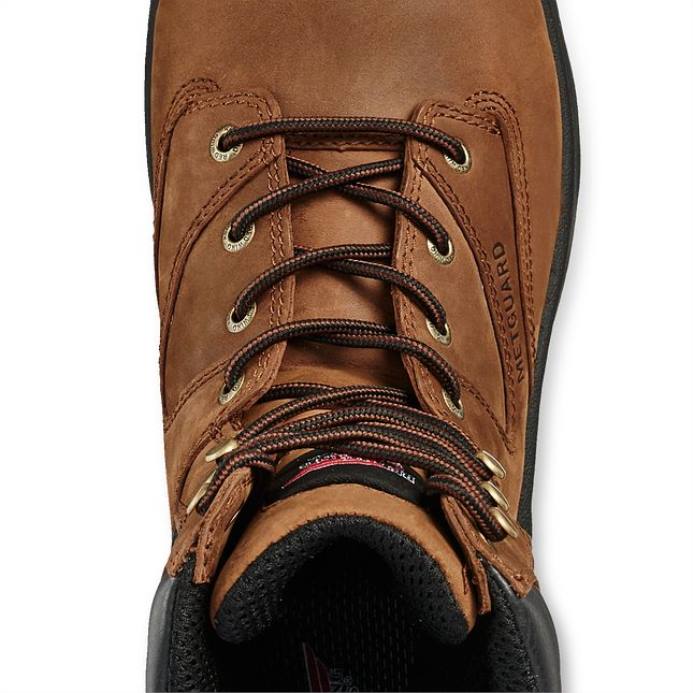 браон DHPH87 Red Wing Ворк - стиле 4433 суперсоле мушке 6-инчне водоотпорне сигурносне чизме метгуард