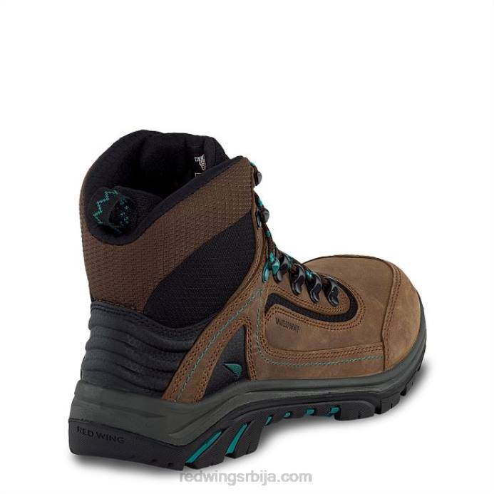 браон/тиркиз DHPH157 Red Wing Ворк - стиле 2340 кинг тое женске 5-инчне водоотпорне сигурносне чизме