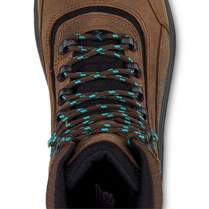 браон/тиркиз DHPH157 Red Wing Ворк - стиле 2340 кинг тое женске 5-инчне водоотпорне сигурносне чизме