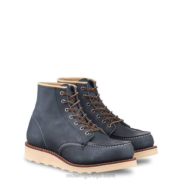 индиго DHPH190 Red Wing Херитаге - стиле 3383 6-инчна класична моц женска кратка чизма од ивице коже