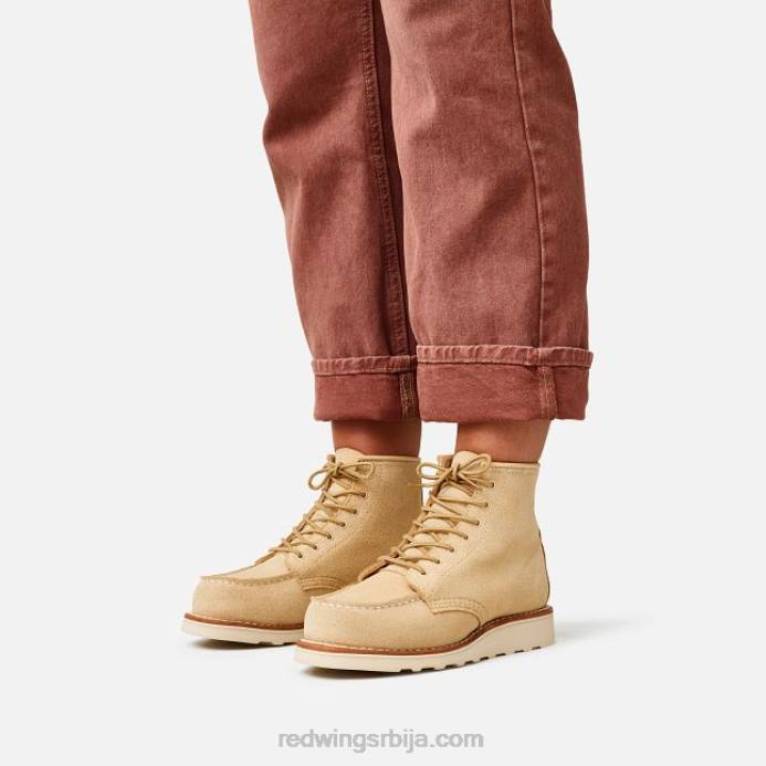 крем DHPH193 Red Wing Херитаге - стиле 3380 6-инчна класична моц женска кратка чизма од ивице коже