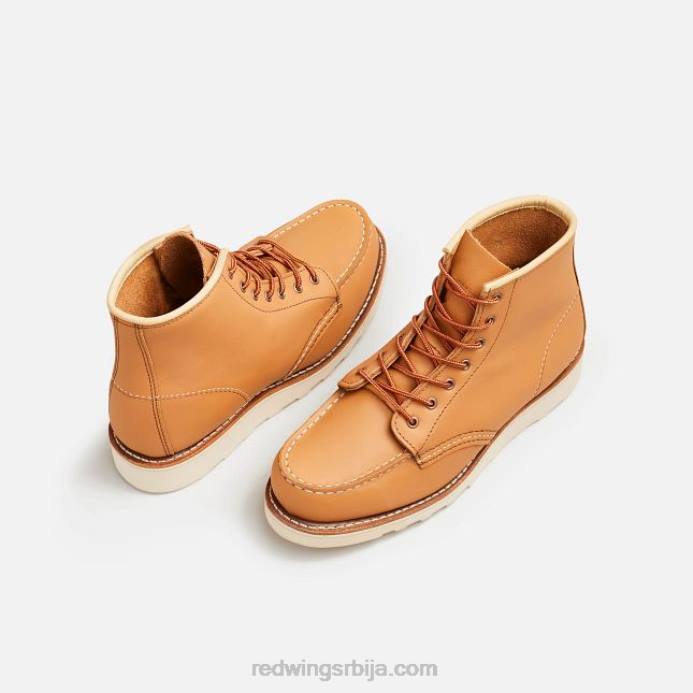 тан DHPH191 Red Wing Херитаге - стиле 3423 6-инчне класичне моц женске кратке чизме од буттер абилене коже