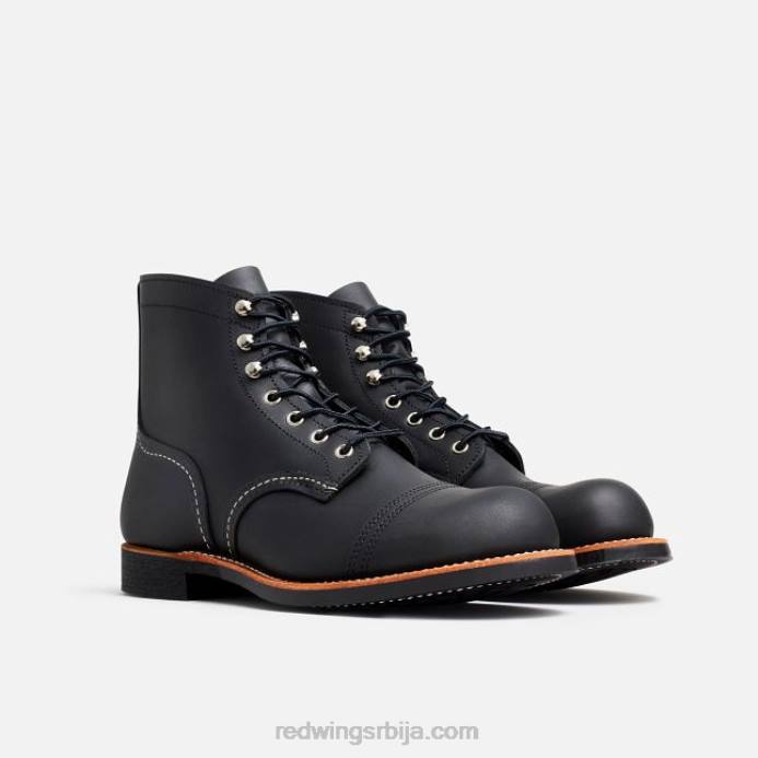 црн DHPH167 Red Wing Херитаге - стиле 8111 ирон рангер мушке чизме од 6 инча од коже