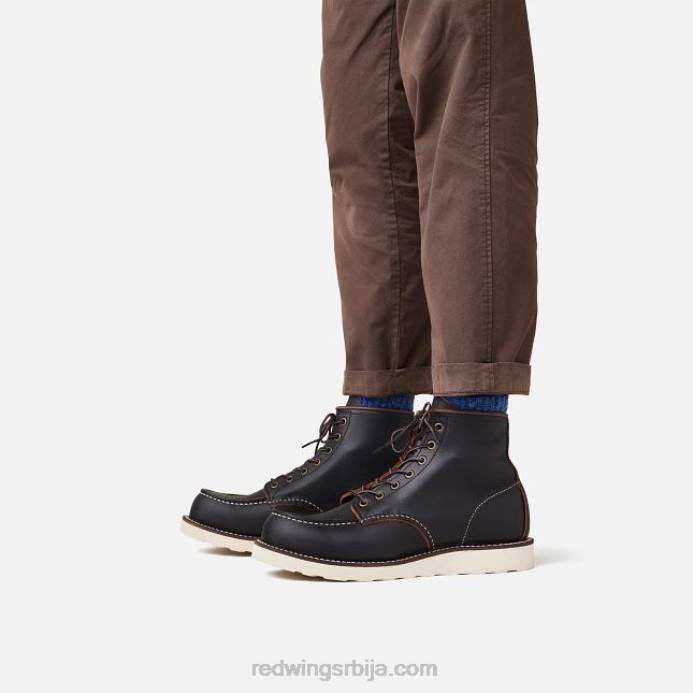 црн DHPH177 Red Wing херитаге - стиле 3322 викендица цхукка мушка цхукка од грубе и чврсте коже