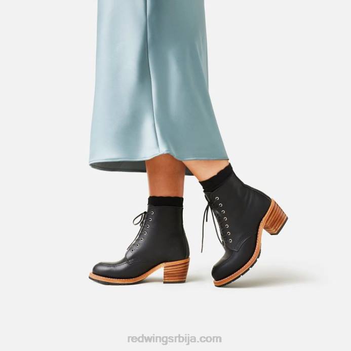 црн DHPH181 Red Wing Херитаге - стиле 3406 цлара женске чизме са потпетицом од коже