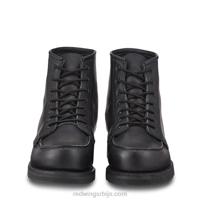 црн DHPH194 Red Wing Херитаге - стиле 3377 6-инчне класичне моц женске кратке чизме од мохаве коже