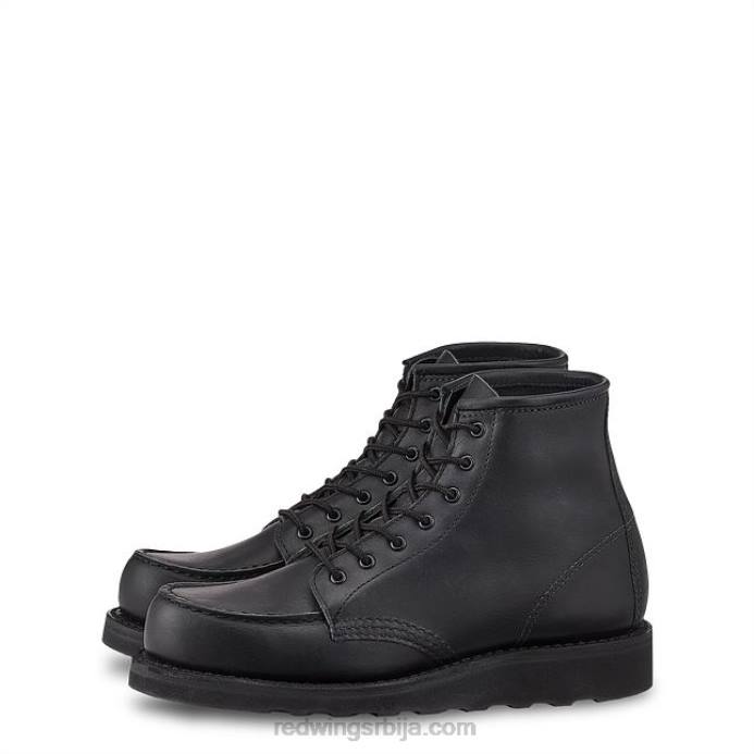 црн DHPH194 Red Wing Херитаге - стиле 3377 6-инчне класичне моц женске кратке чизме од мохаве коже